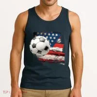 Usa Soccer Ball And Flag Tank Top thumb 3