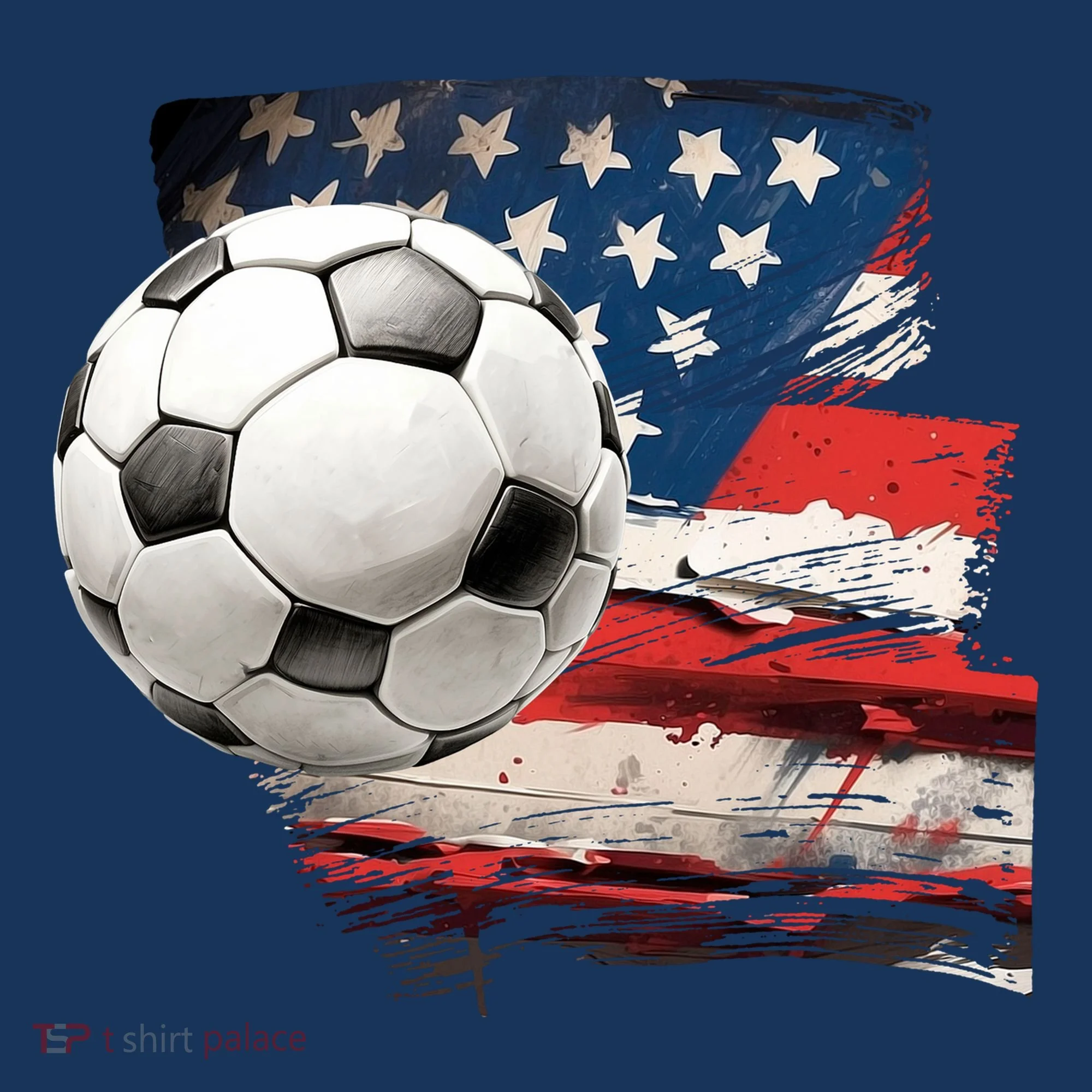 Usa Soccer Ball And Flag Tank Top
