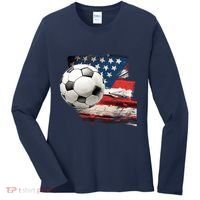 Usa Soccer Ball And Flag Women's Long Sleeve Shirt thumb 0