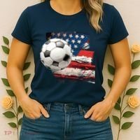 Usa Soccer Ball And Flag Women's T-Shirt thumb 2