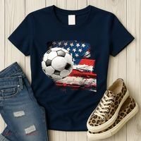 Usa Soccer Ball And Flag Women's T-Shirt thumb 3