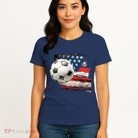 Usa Soccer Ball And Flag Women's T-Shirt thumb 4