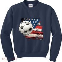 Usa Soccer Ball And Flag Kids Sweatshirt thumb 0
