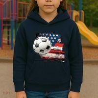 Usa Soccer Ball And Flag Kids Hoodie thumb 3