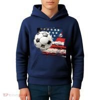 Usa Soccer Ball And Flag Kids Hoodie thumb 4