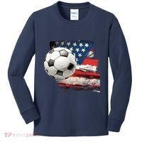 Usa Soccer Ball And Flag Kids Long Sleeve Shirt thumb 0