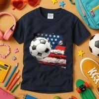Usa Soccer Ball And Flag Kids T-Shirt thumb 3