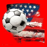 Usa Soccer Ball And Flag Santa Hat thumb 1