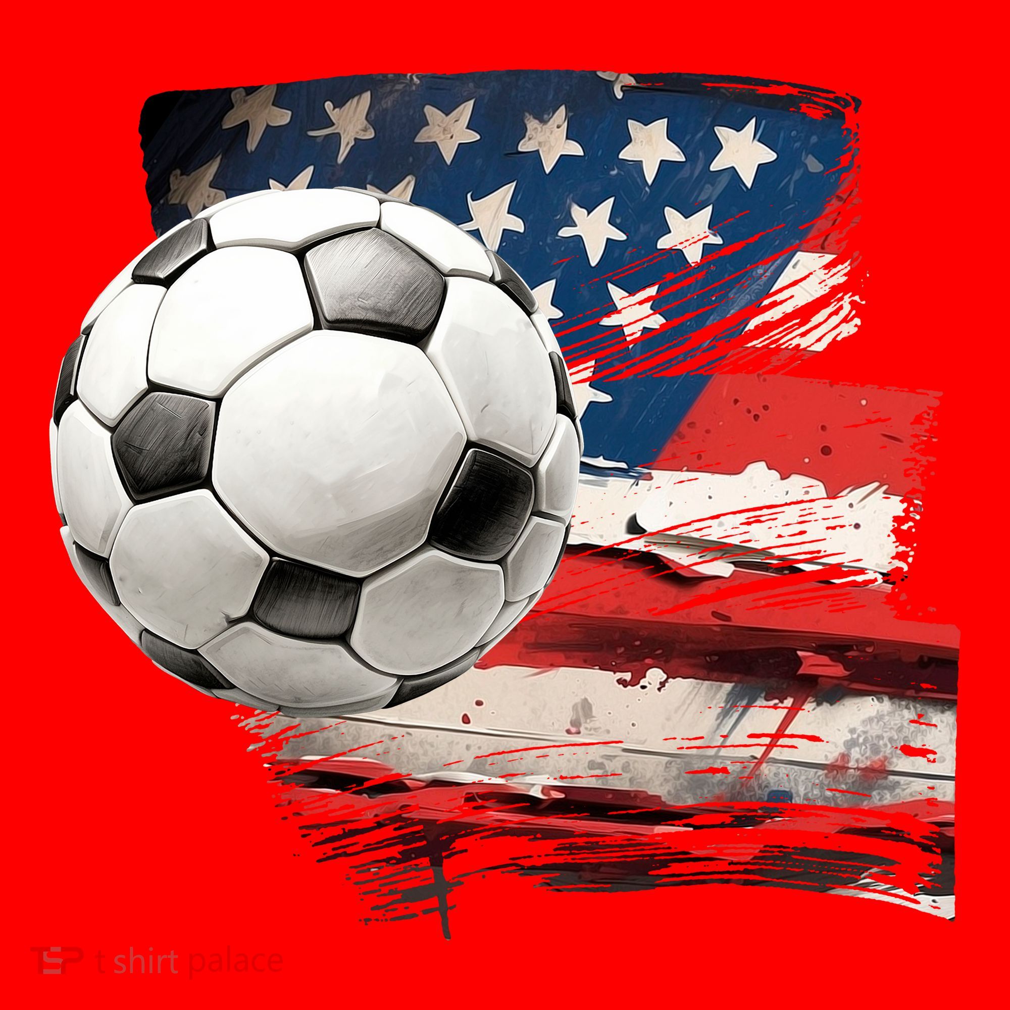 Usa Soccer Ball And Flag Santa Hat