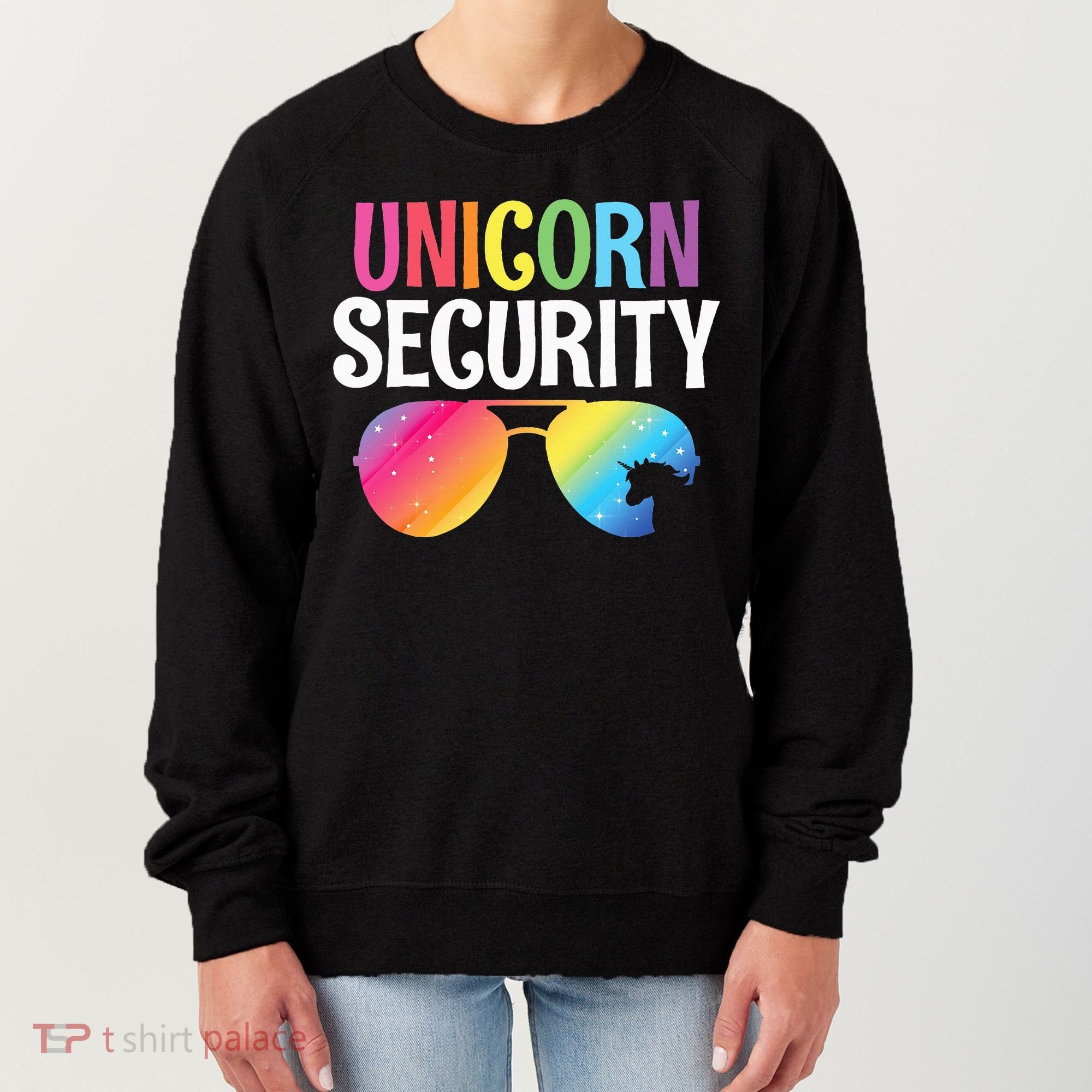 Unicorn Security Birthday Family Halloween Costume Mom Dad Women's Sweatshirt