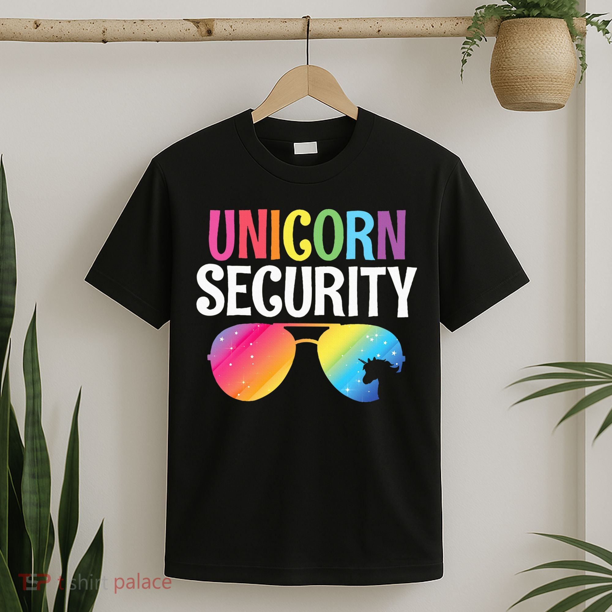 Unicorn Security Birthday Family Halloween Costume Mom Dad T-Shirt