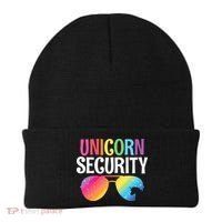 Unicorn Security Birthday Family Halloween Costume Mom Dad Beanie thumb 0
