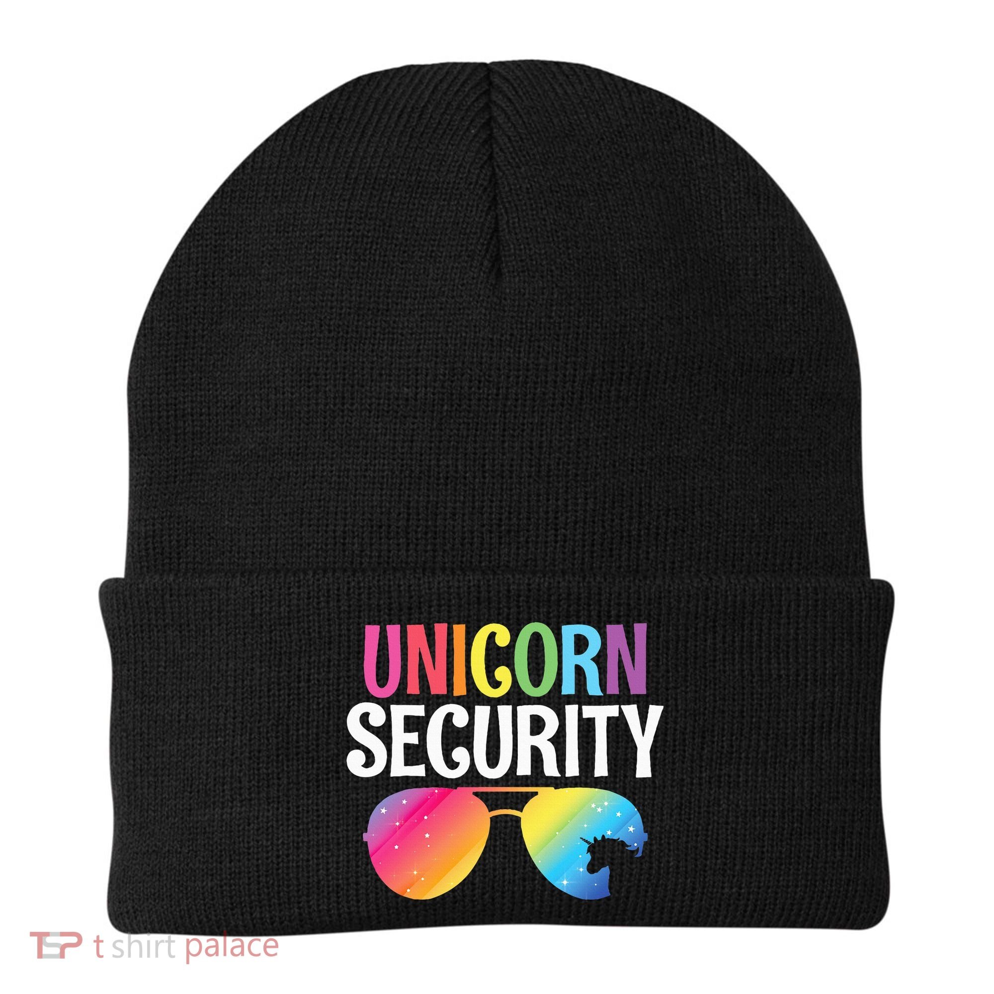 Unicorn Security Birthday Family Halloween Costume Mom Dad Beanie
