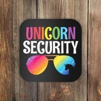 Unicorn Security Birthday Family Halloween Costume Mom Dad Coaster thumb 0