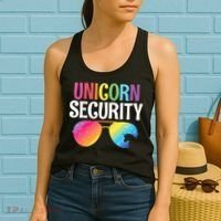 Unicorn Security Birthday Family Halloween Costume Mom Dad Women's Tank Top thumb 2