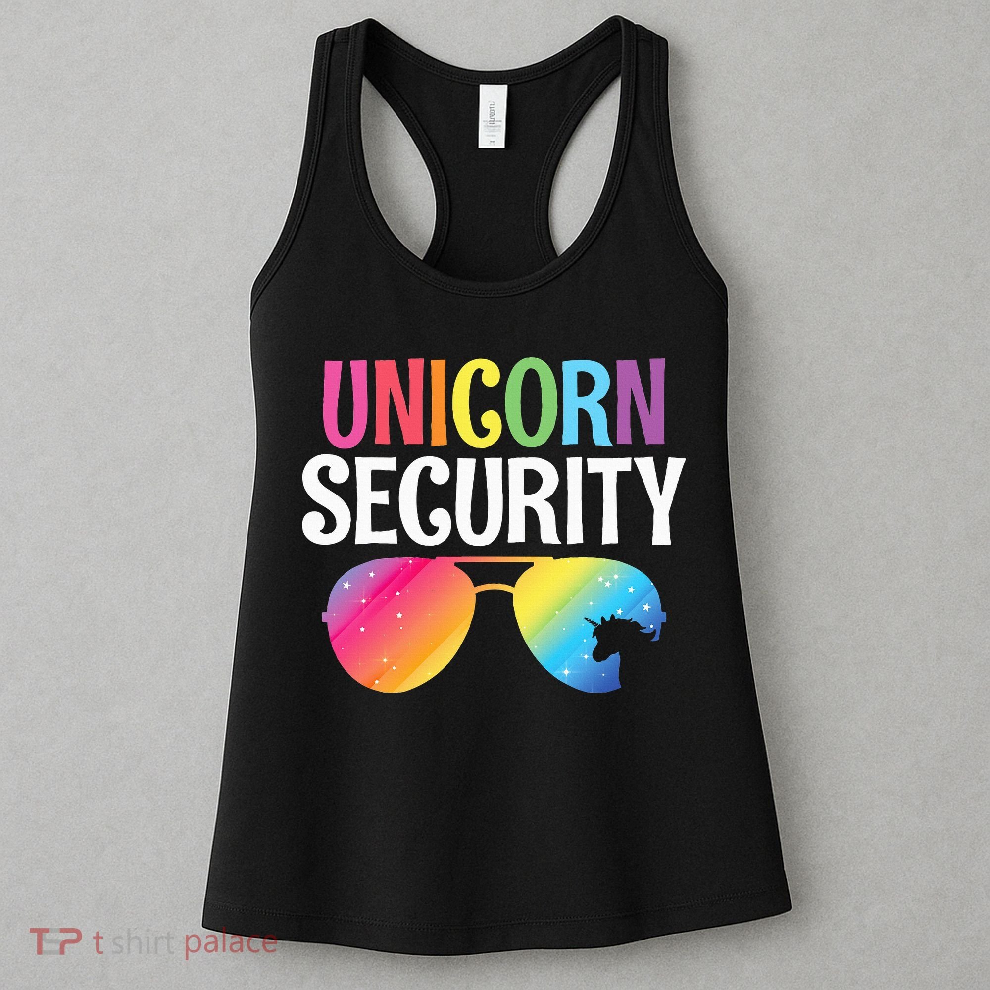 Unicorn Security Birthday Family Halloween Costume Mom Dad Women's Tank Top