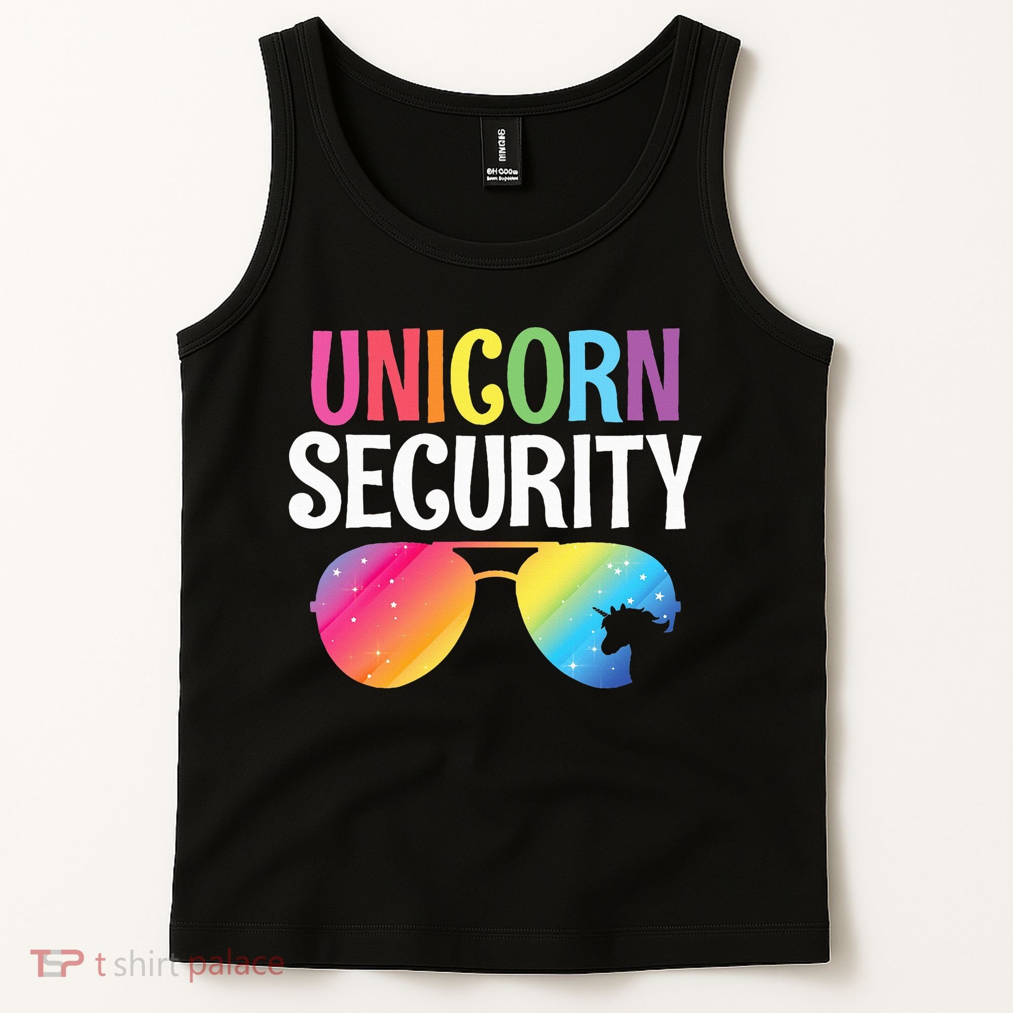 Unicorn Security Birthday Family Halloween Costume Mom Dad Tank Top