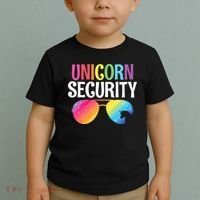Unicorn Security Birthday Family Halloween Costume Mom Dad Toddler T-Shirt thumb 2