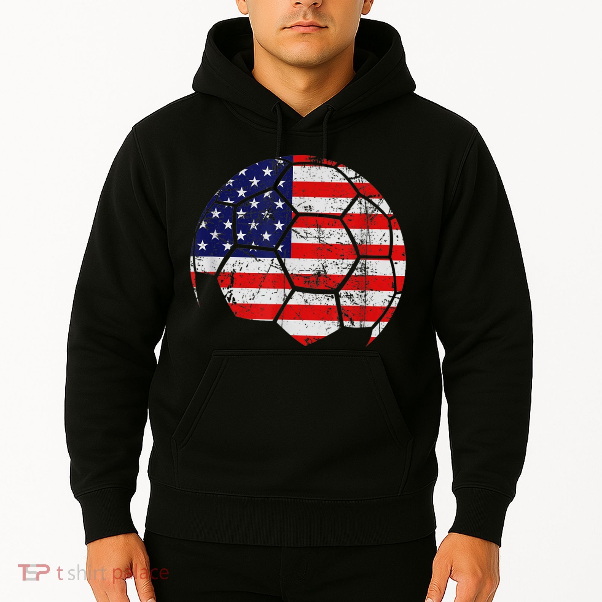 USA Soccer Ball Flag Jersey Hoodie