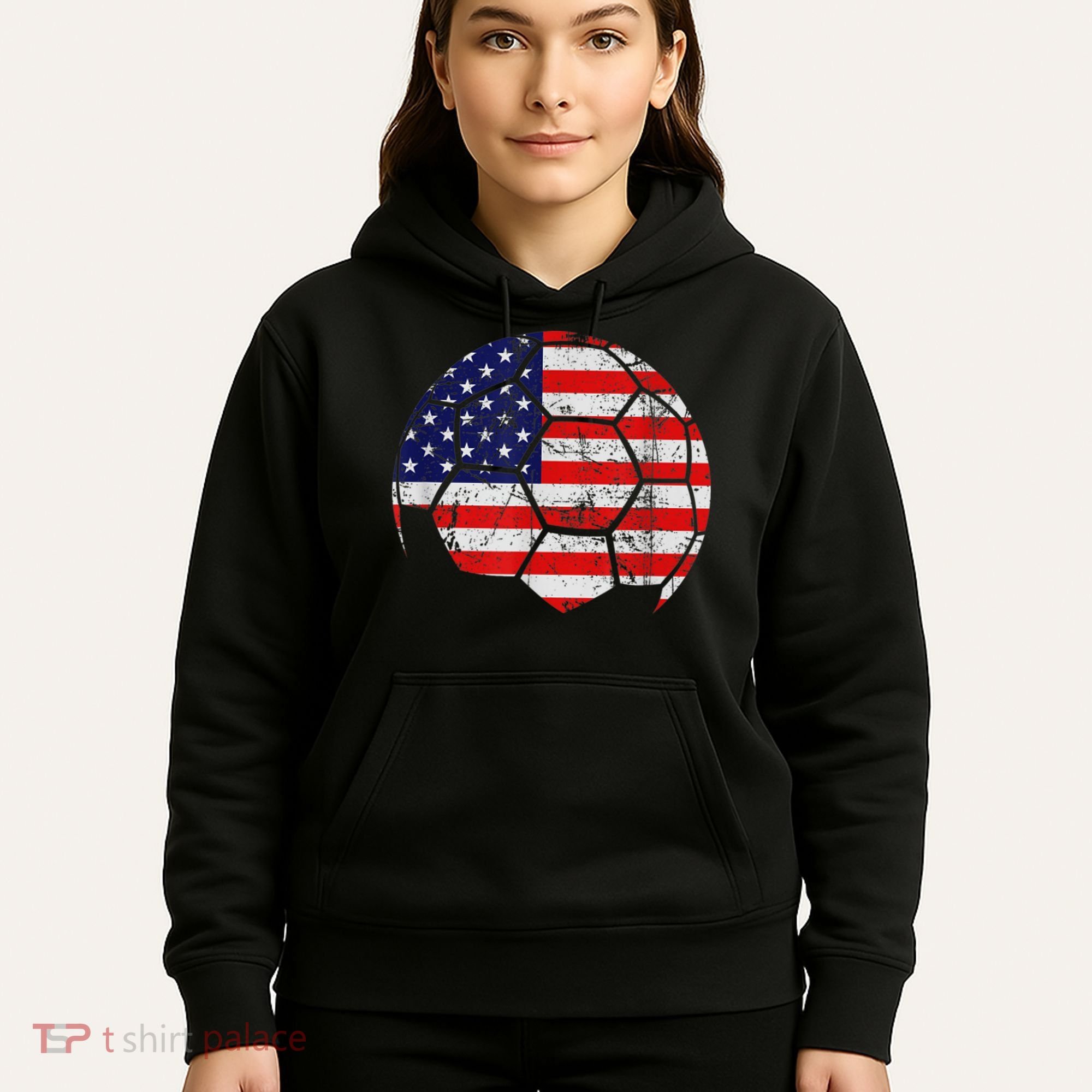 USA Soccer Ball Flag Jersey Hoodie