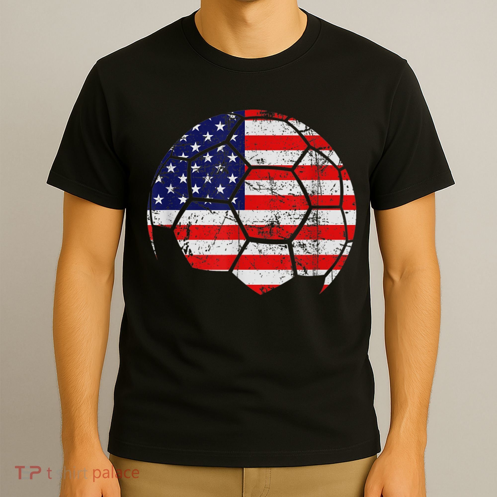 USA Soccer Ball Flag Jersey T-Shirt