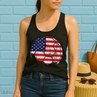 USA Soccer Ball Flag Jersey Women's Tank Top thumb 2