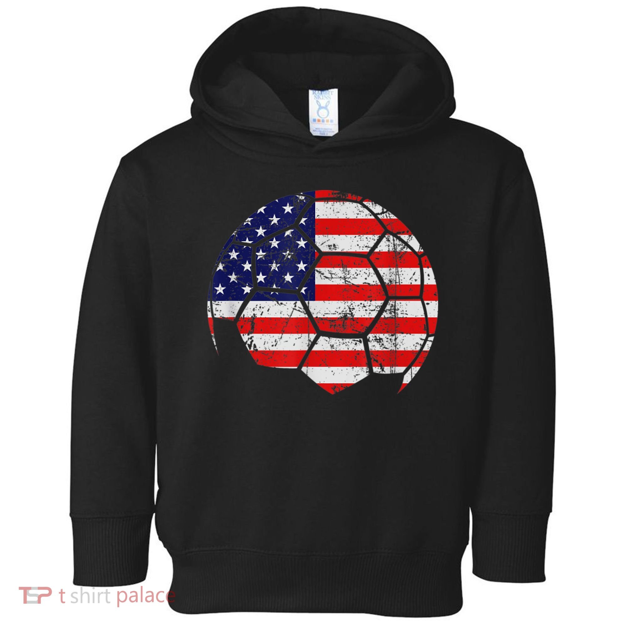 USA Soccer Ball Flag Jersey Toddler Hoodie