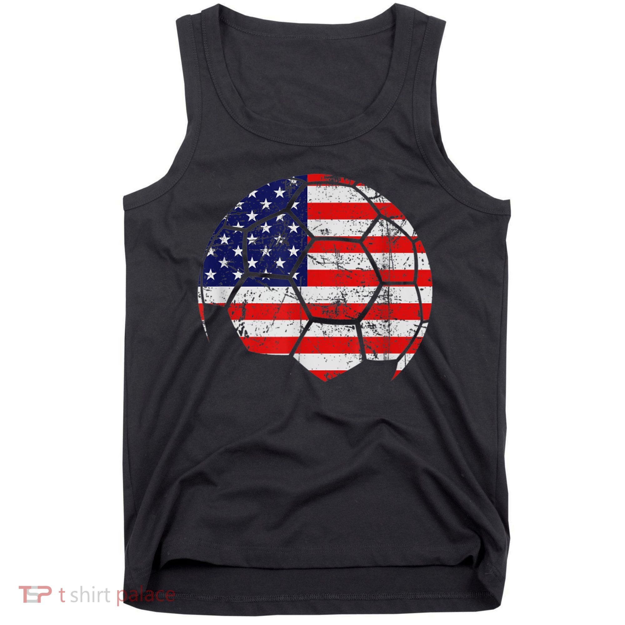 USA Soccer Ball Flag Jersey Tank Top