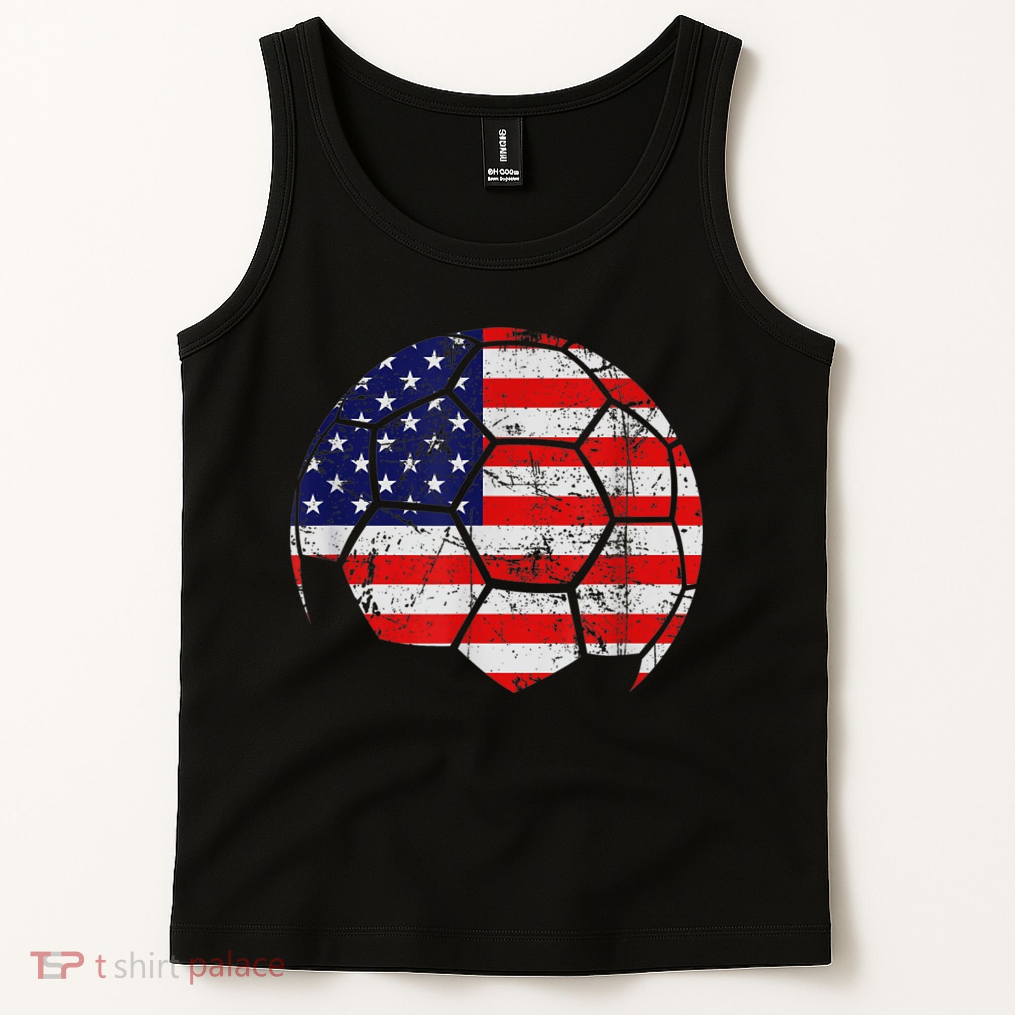 USA Soccer Ball Flag Jersey Tank Top