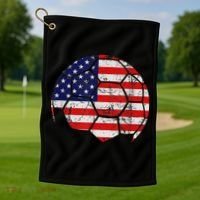 USA Soccer Ball Flag Jersey Golf Towel thumb 1