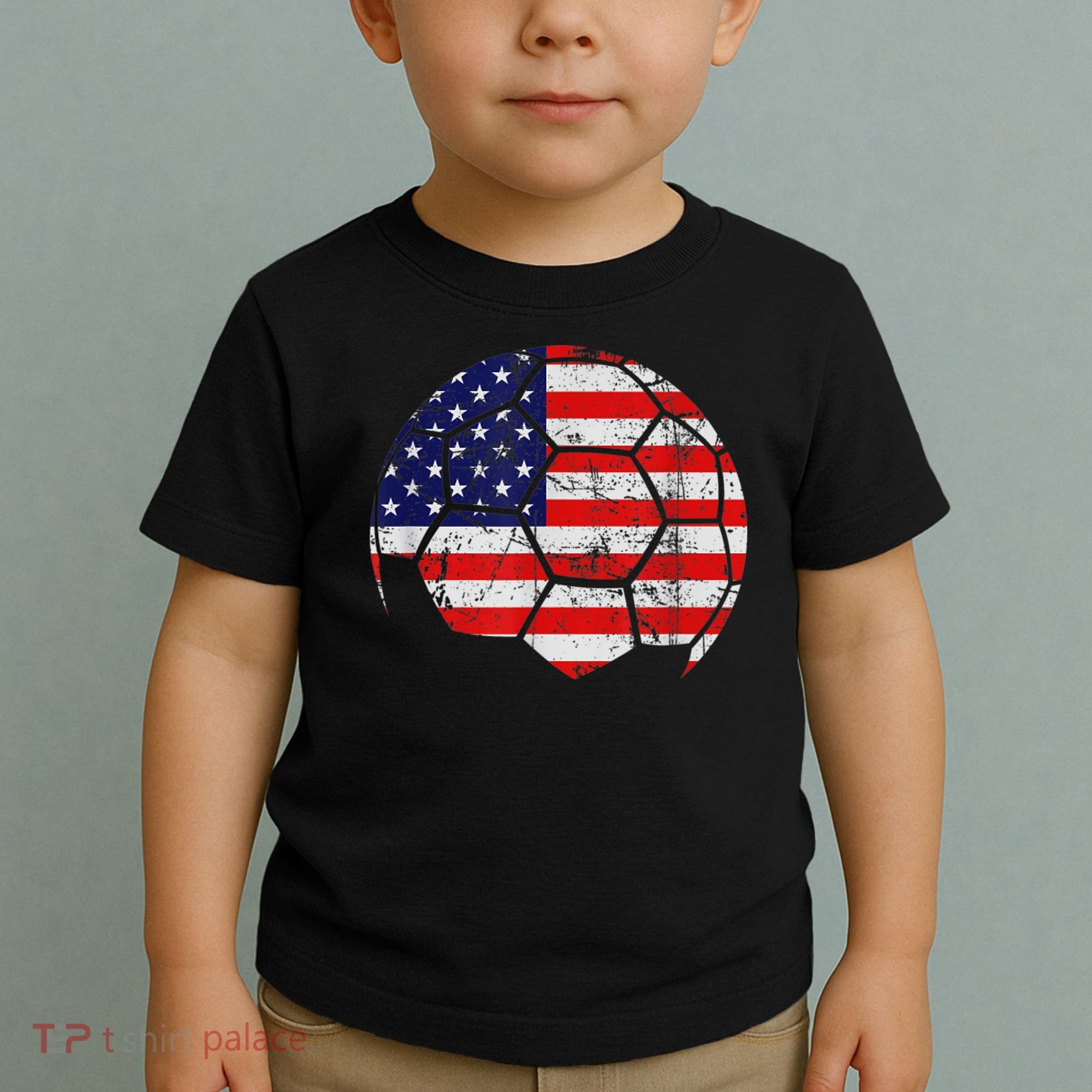 USA Soccer Ball Flag Jersey Toddler T-Shirt