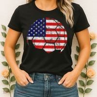 USA Soccer Ball Flag Jersey Women's T-Shirt thumb 2