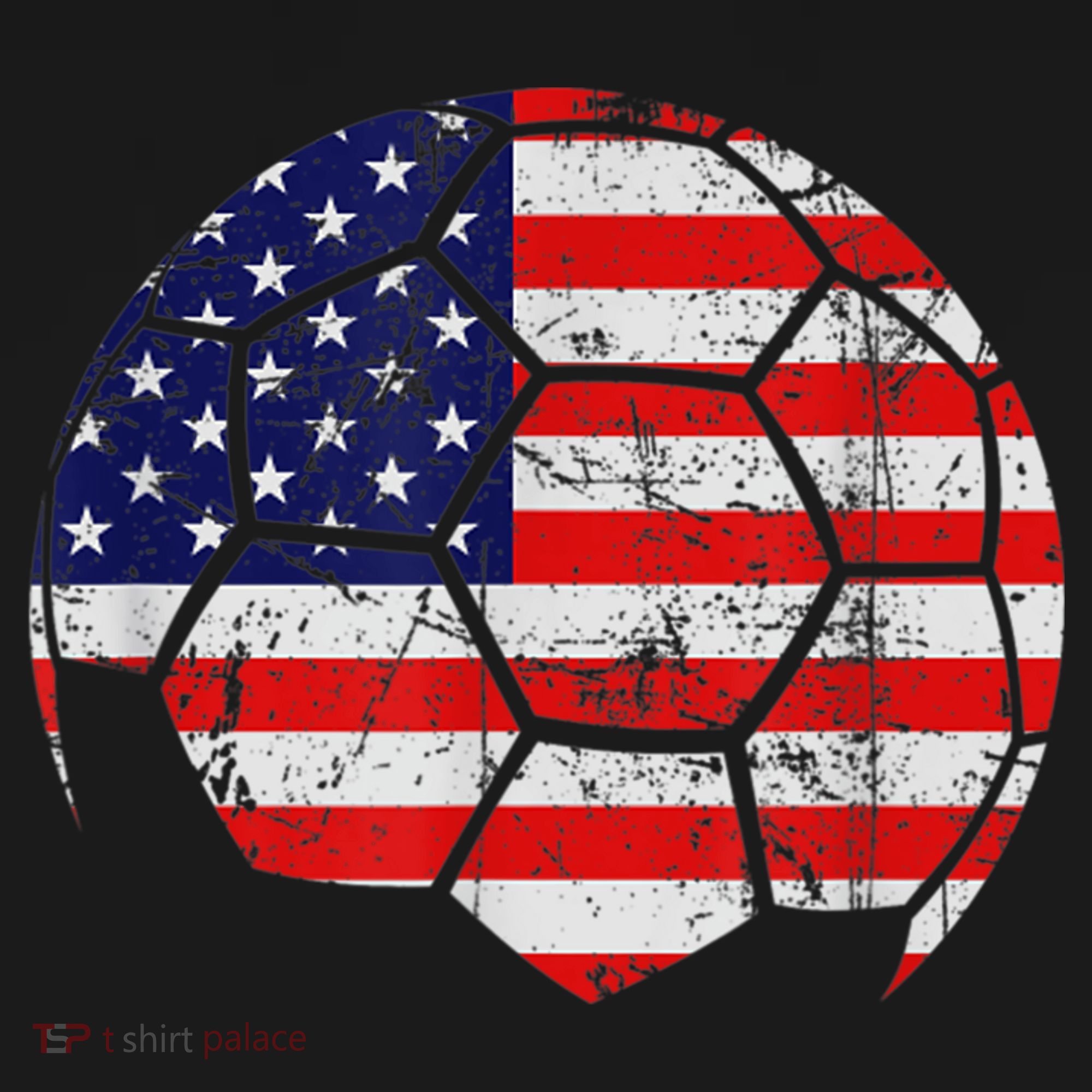 USA Soccer Ball Flag Jersey Kids Hoodie