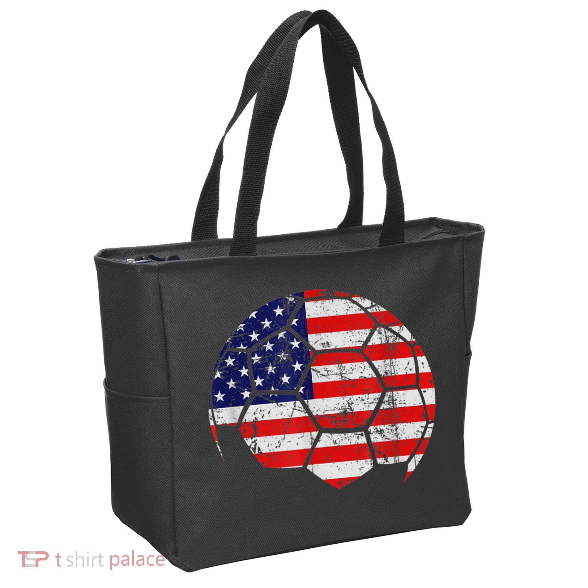 USA Soccer Ball Flag Jersey Tote Bag