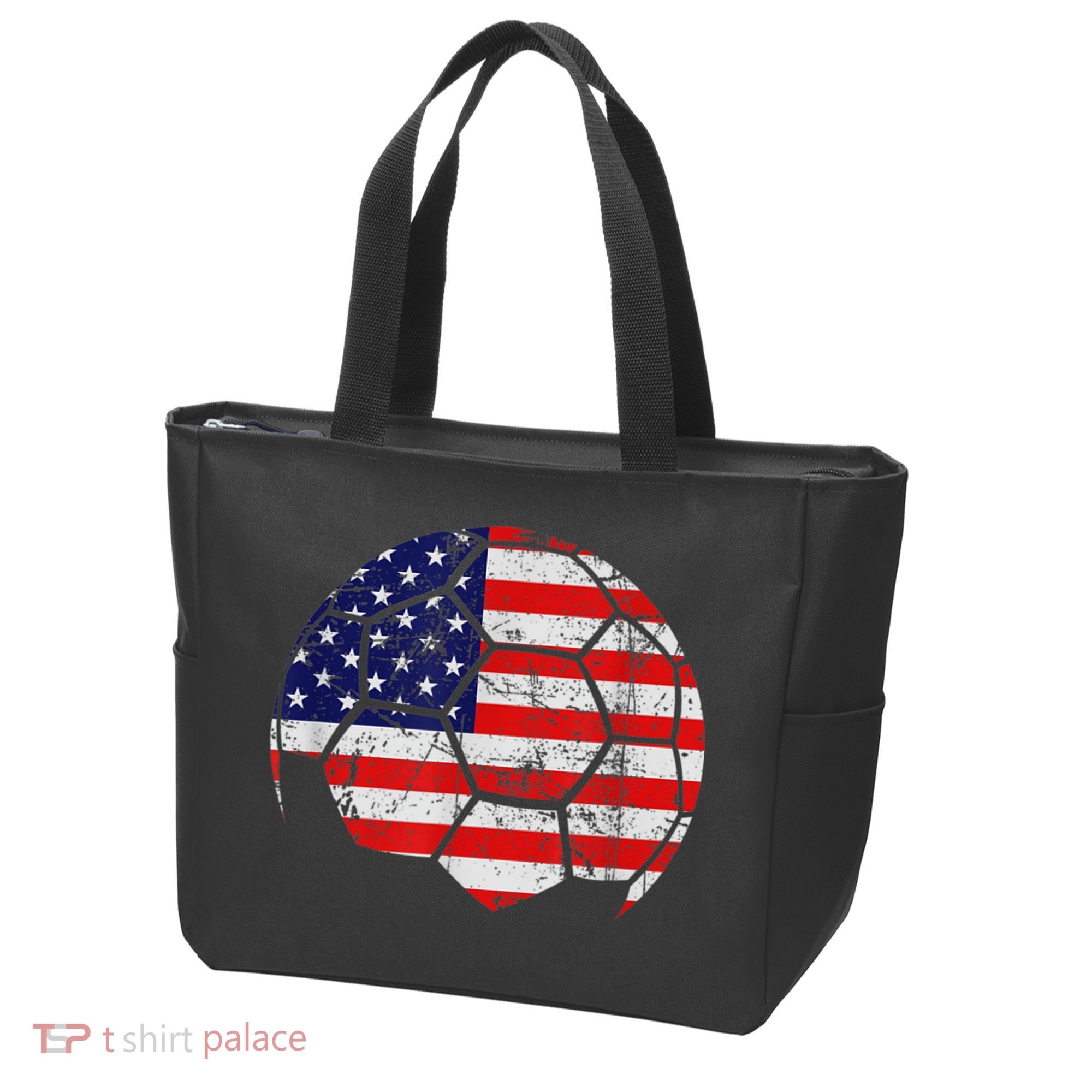 USA Soccer Ball Flag Jersey Tote Bag