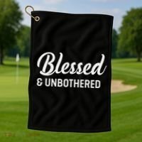 Unbothered Sassy Black Queen African American Ladies Golf Towel thumb 1