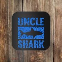 Uncle Shark Birthday Gift For Shark Lovers Coaster thumb 0