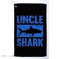 Uncle Shark Birthday Gift For Shark Lovers Golf Towel thumb 0