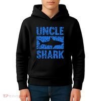 Uncle Shark Birthday Gift For Shark Lovers Kids Hoodie thumb 4