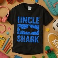 Uncle Shark Birthday Gift For Shark Lovers Kids T-Shirt thumb 3