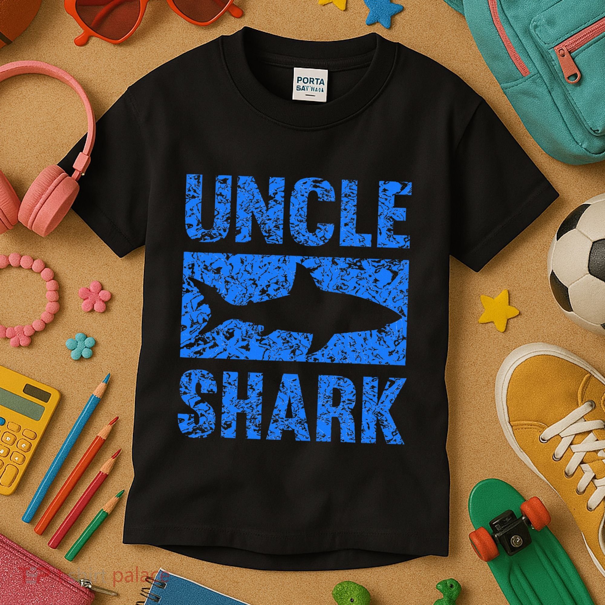 Uncle Shark Birthday Gift For Shark Lovers Kids T-Shirt