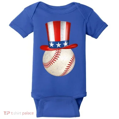 Uncle Sam Baseball Baby Bodysuit
