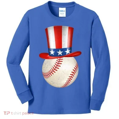 Uncle Sam Baseball Kids Long Sleeve Shirt