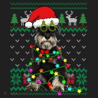 Ugly Sweater Christmas Lights Schnauzer Dog Puppy Lover Gift Beanie thumb 2
