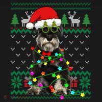Ugly Sweater Christmas Lights Schnauzer Dog Puppy Lover Gift Women's Hoodie thumb 2