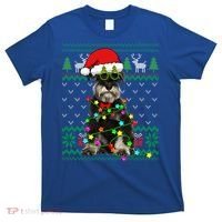 Ugly Sweater Christmas Lights Schnauzer Dog Puppy Lover Gift T-Shirt thumb 0