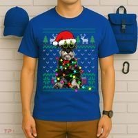 Ugly Sweater Christmas Lights Schnauzer Dog Puppy Lover Gift T-Shirt thumb 6