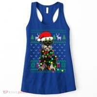 Ugly Sweater Christmas Lights Schnauzer Dog Puppy Lover Gift Women's Tank Top thumb 0