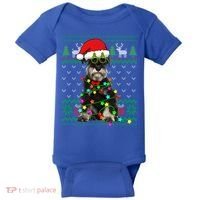 Ugly Sweater Christmas Lights Schnauzer Dog Puppy Lover Gift Baby Bodysuit thumb 0