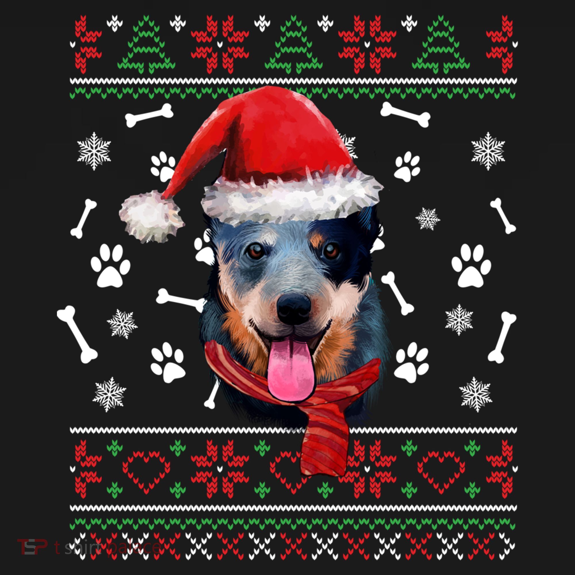 Ugly Sweater Christmas Blue Heeler Santa Hat Pajama Xmas Cool Gift Doggie Tank
